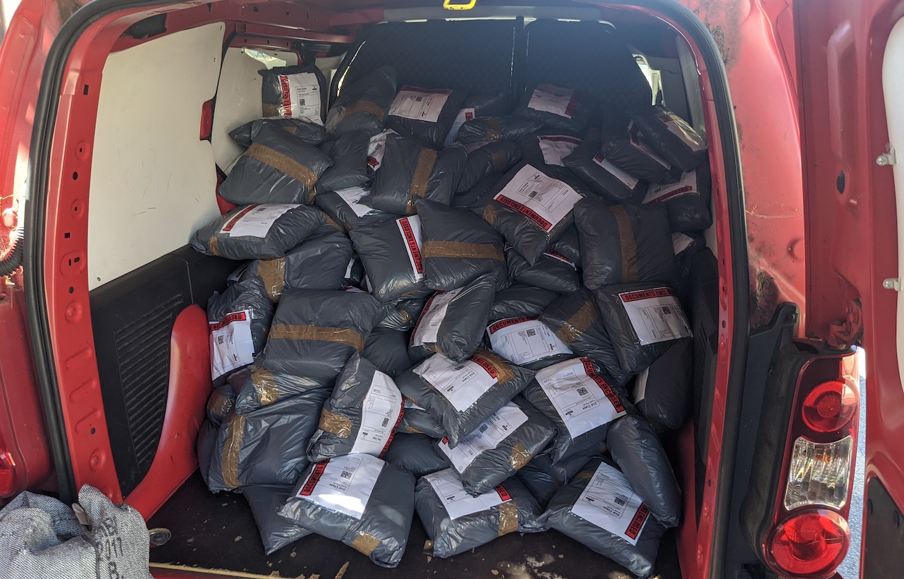 Van full of parcels