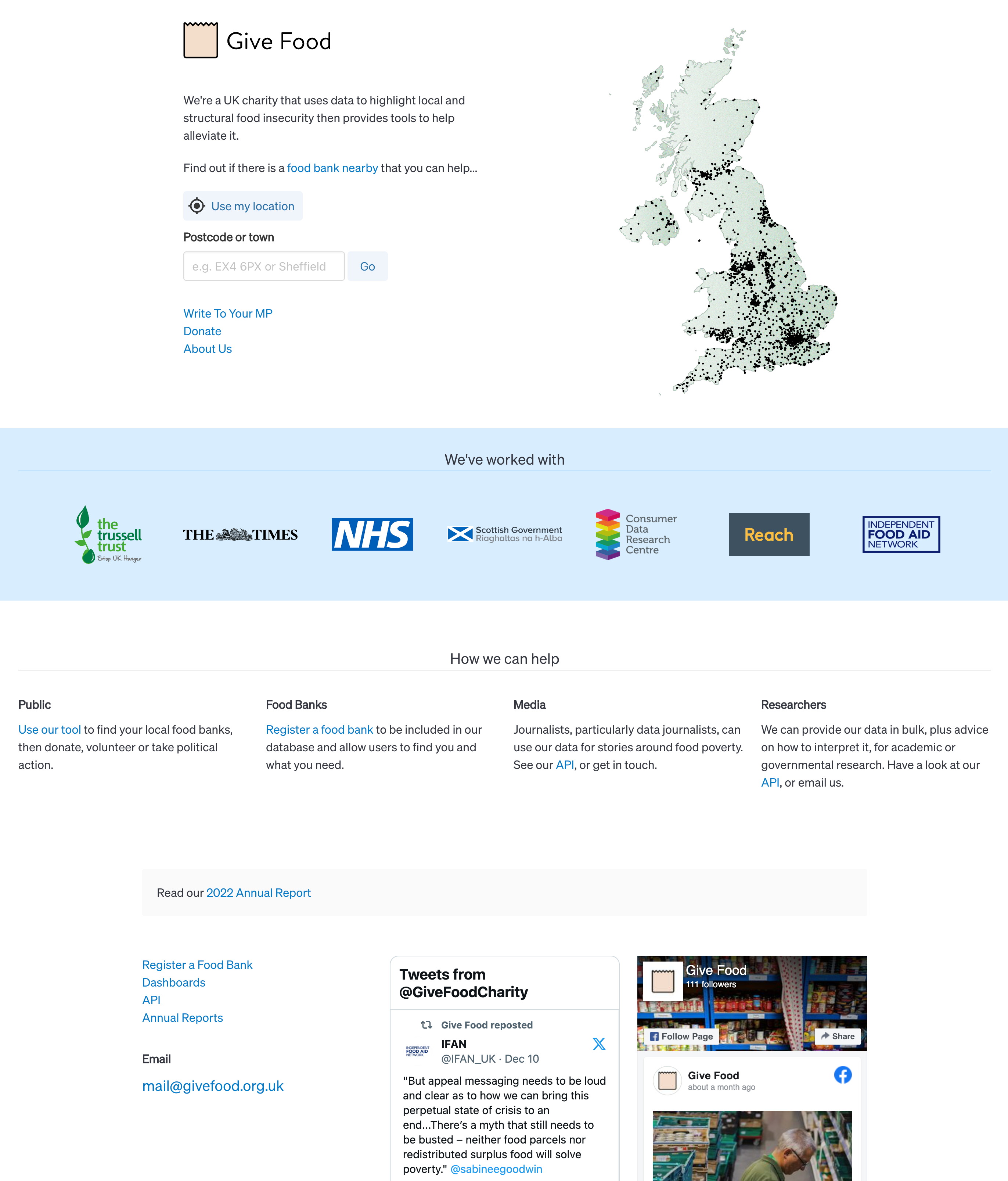 Give Food New Homepage